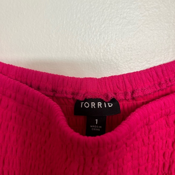 🐣🐇Mini Crinkle Gauze Blouson Sleeve Dress, Cabaret SZ 1X EUC - Picture 4 of 12